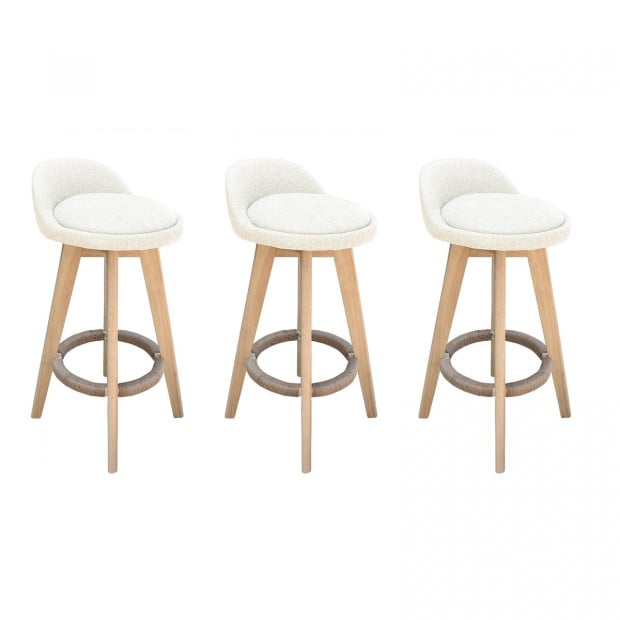 Phoenix Barstool Kitchen Dining Chair - 3pk - Cream Image 2