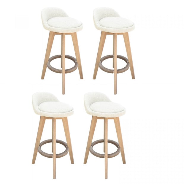 Phoenix Barstool Kitchen Dining Chair - 4pk- Cream Image 2