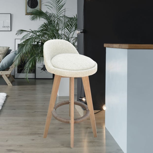 Phoenix Barstool Kitchen Dining Chair - 4pk- Cream Image 3