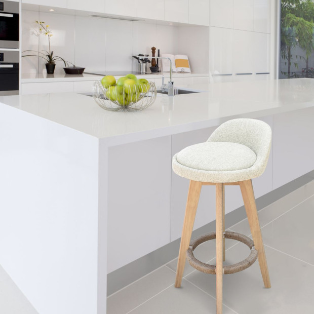 Phoenix Barstool Kitchen Dining Chair - 4pk- Cream Image 4