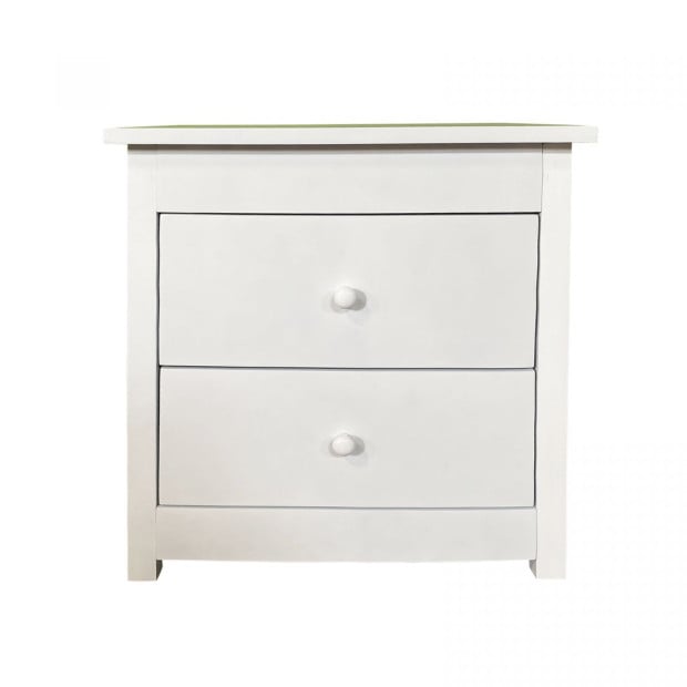 Decor Bedside Table White Storage Cabinet Bedroom - Two Pack - White Image 4