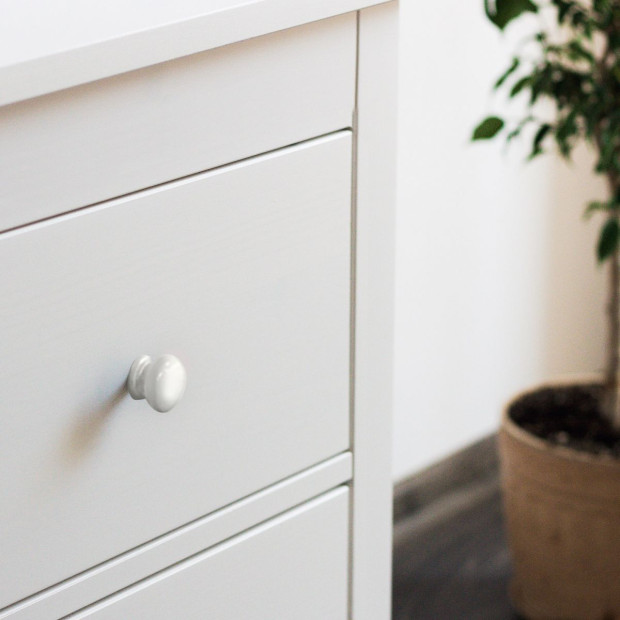 Decor Bedside Table White Storage Cabinet Bedroom - Two Pack - White Image 7