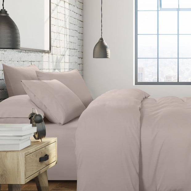 1500 Thread Count 6 Piece Duck Feather Down Pillows Bedding Set - King - Stone Image 2