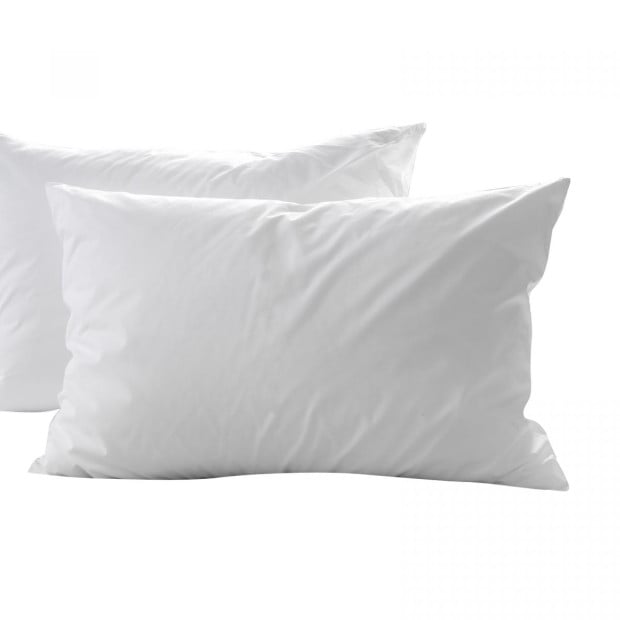 1800GSM Duck Feather Topper & 1000GSM 2 Pillows Set - Double - White Image 4
