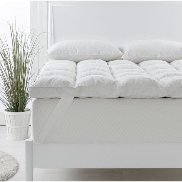 1800GSM Duck Feather  Topper & 1000GSM 2 Pillows Set - King - White