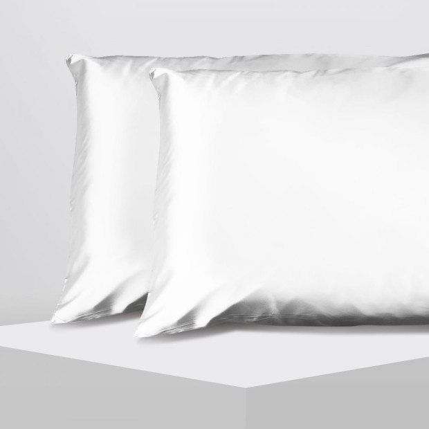 2000TC 4 Pc Sheet Set Satin Pillowcases White - Queen - White Image 9