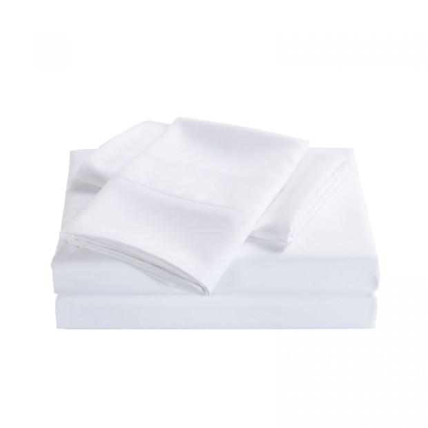 2000TC 4 Pc Sheet Set Satin Pillowcases White - King - White Image 8