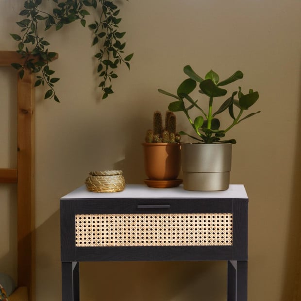 Tulum Rattan Bedside Table Drawers Table Nightstand Cabinet x 2 Image 5