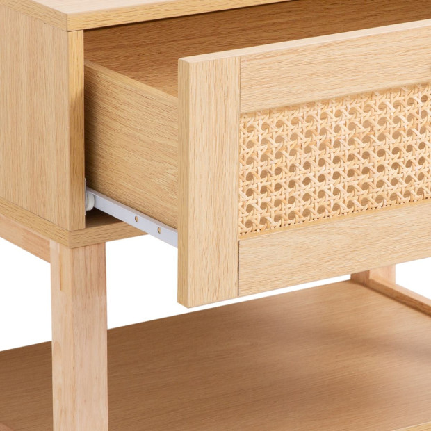 Santiago Rattan Bedside Table Drawers Nightstand Cabinet x 2 Image 10