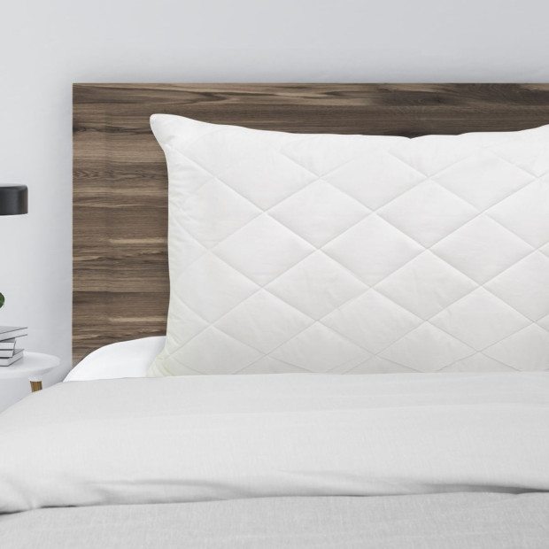 2 x Pillows Luxury Bamboo Blend Quilted Extra Fill Support Image 2