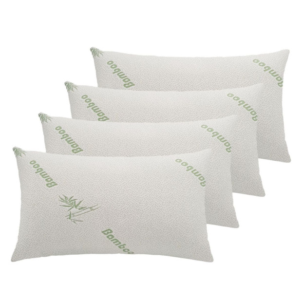 4x Large Bamboo Blend Memory Foam Pillows 45 x 75cm