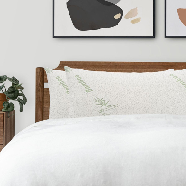 4x Large Bamboo Blend Memory Foam Pillows 45 x 75cm Image 2