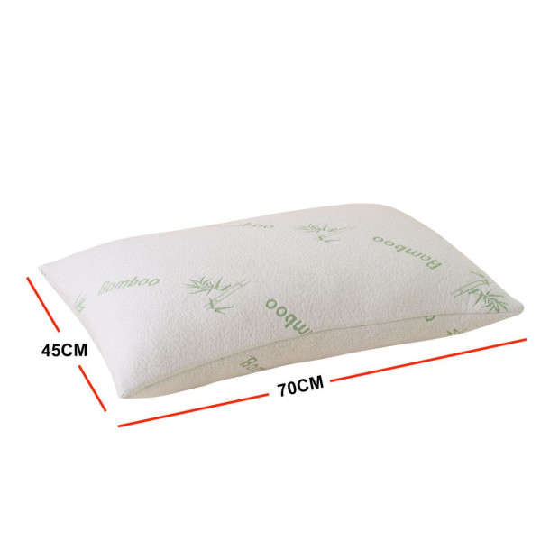 4x Large Bamboo Blend Memory Foam Pillows 45 x 75cm Image 3