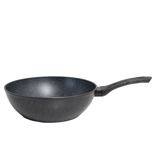 2 Piece Set 1 x Frypan 28cm 1 x Wok Pan 28cm Kitchen Grey Handle Image 3