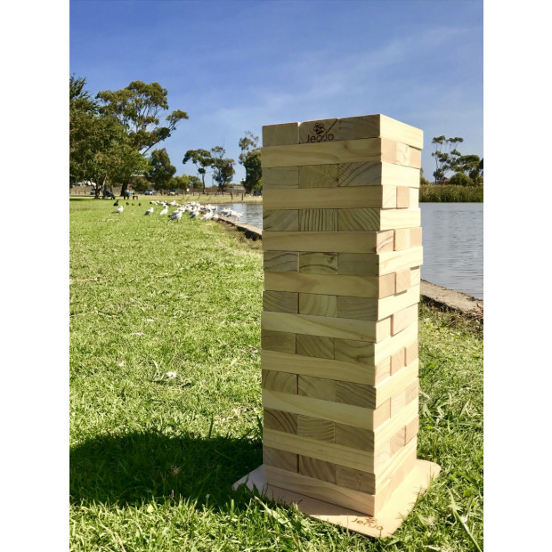 54 Piece Giant Jenjo Outdoor Wooden Block Game 63cm Image 2