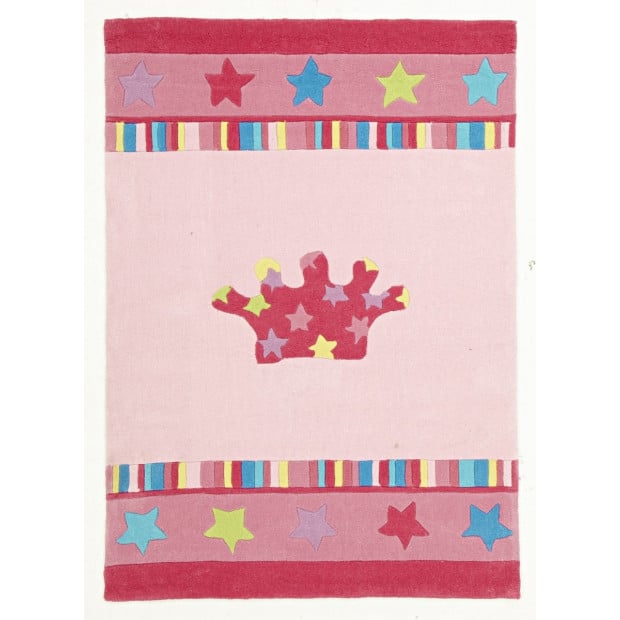 Pretty Girls Crown Floor Rug Pink