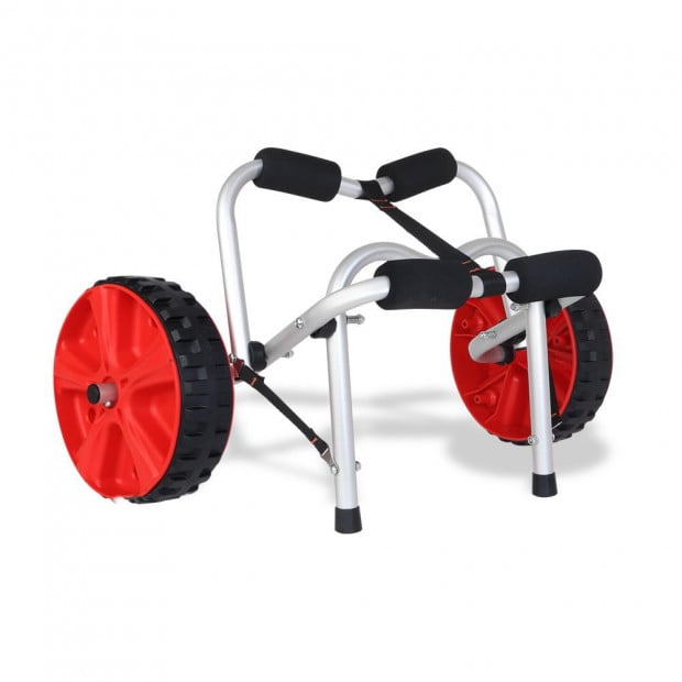 Aluminium Collapsible Kayak Trolley Wheel Cart Boat Carrier Kickstand