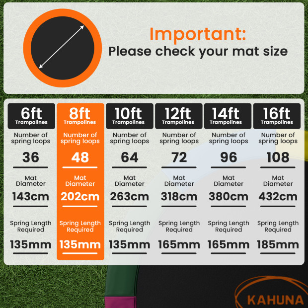 Kahuna 8ft Replacement Trampoline Safety Pad Cover and Jumping Spring Mat Image 2