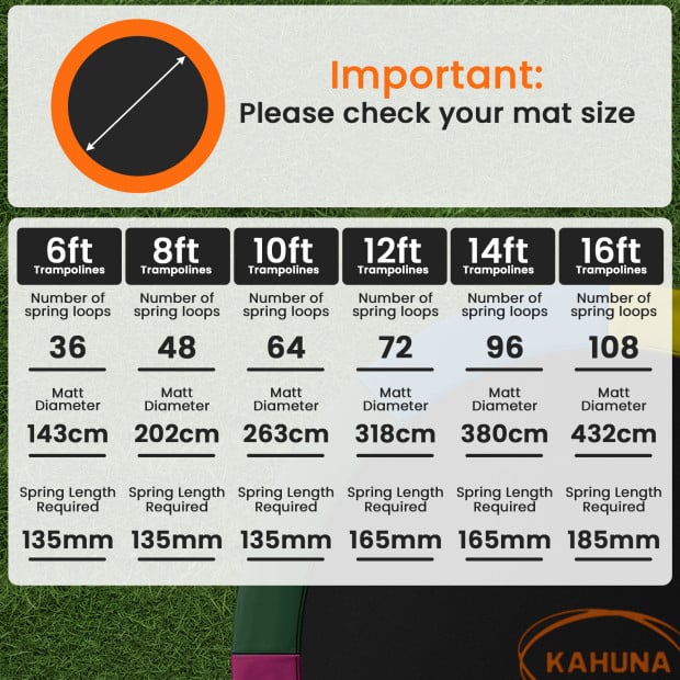 Kahuna 12ft Replacement Trampoline Safety Pad Cover and Jumping Spring Mat Image 2