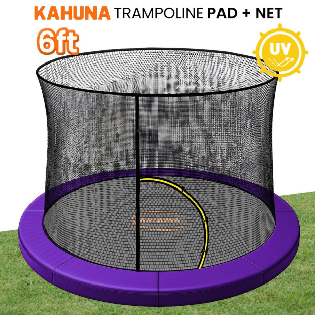 Kahuna 6ft Trampoline Pad and Net - Purple Image 6