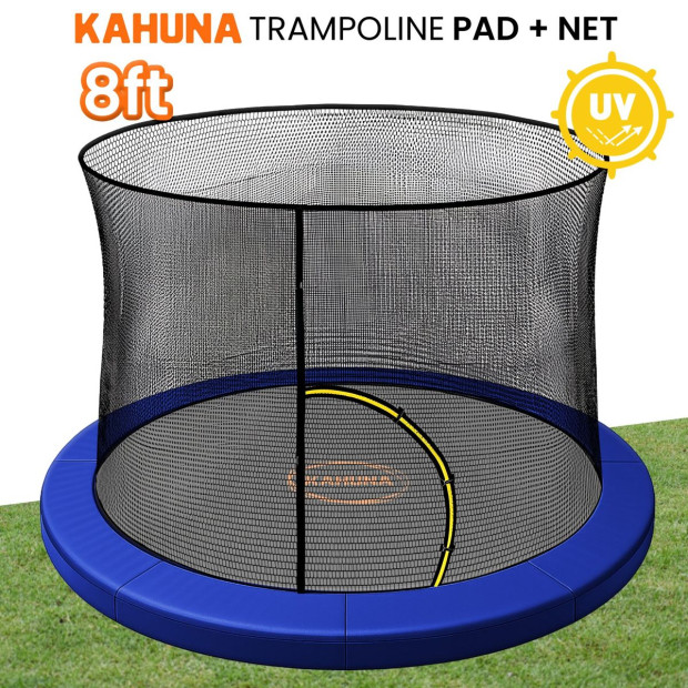 Kahuna 8ft Trampoline Pad and Net - Blue Image 7