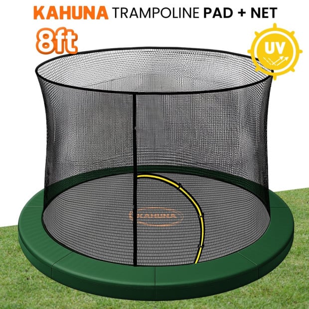 Kahuna 8ft Trampoline Pad and Net - Green Image 7