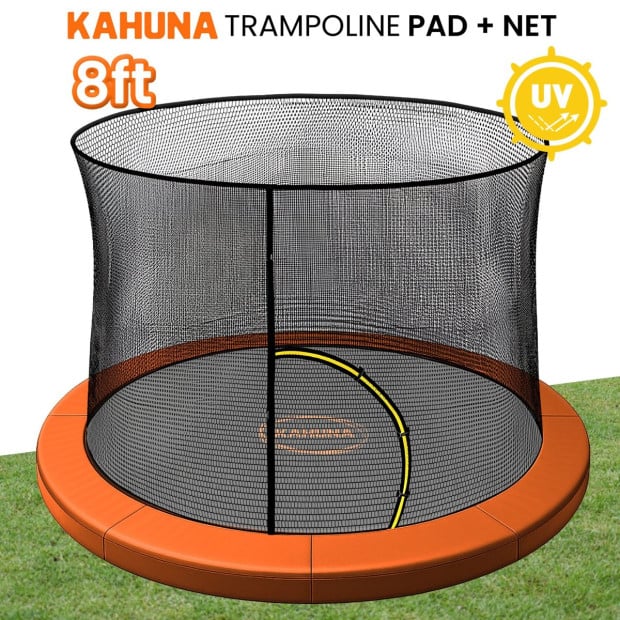 Kahuna 8ft Trampoline Pad and Net - Orange Image 7