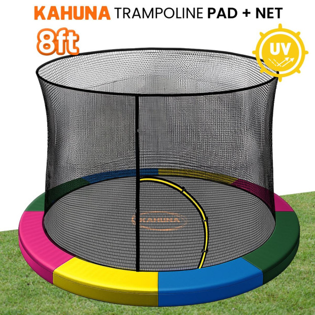 Kahuna 8ft Trampoline Pad and Net - Rainbow Image 7