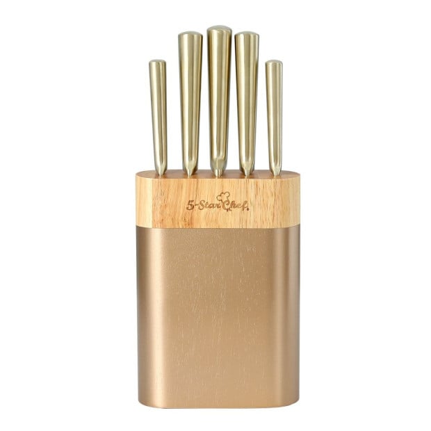 6pcs Kitchen Knife Set Stainless Steel Nonstick Block Chef Sharp Image 3