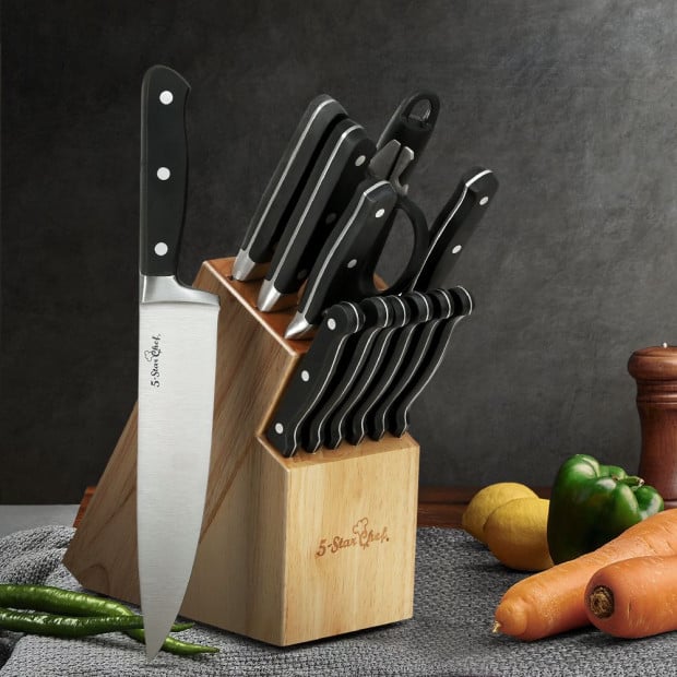 5-star Chef 14pcs Knife Set Stainless Steel Non-stick With Sharpener Image 8