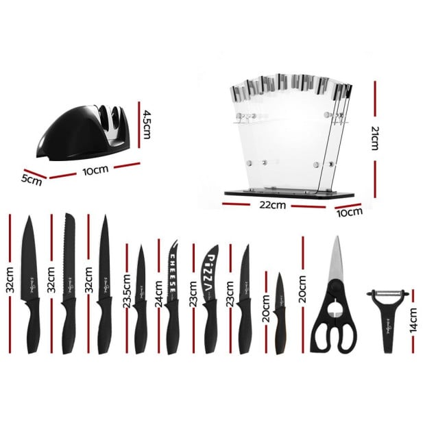 17pcs Kitchen Knife Set Stainless Steel Non-stick With Sharpener Image 2