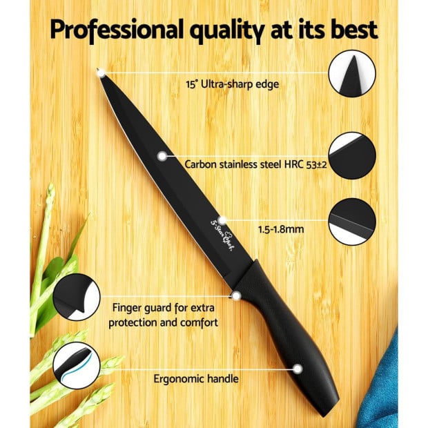 17pcs Kitchen Knife Set Stainless Steel Non-stick With Sharpener Image 6