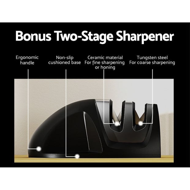 17pcs Kitchen Knife Set Stainless Steel Non-stick With Sharpener Image 7