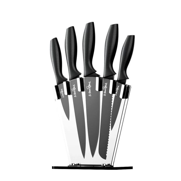 7pcs Kitchen Knife Set Stainless Steel Non-stick With Sharpener