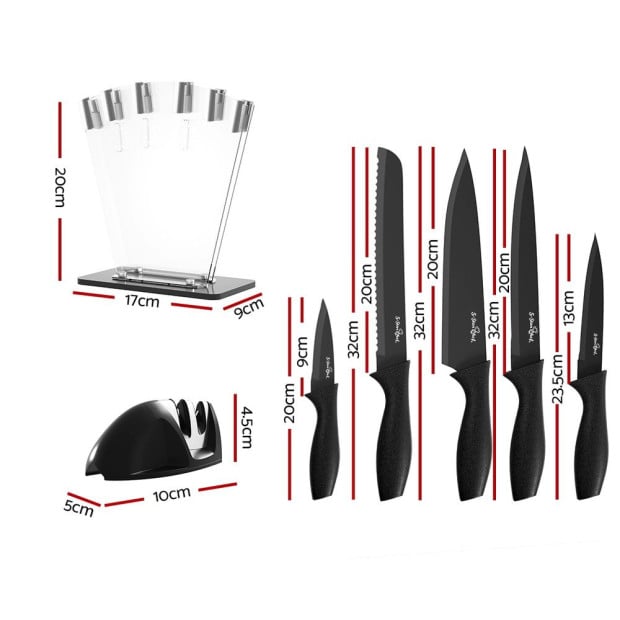 7pcs Kitchen Knife Set Stainless Steel Non-stick With Sharpener Image 2