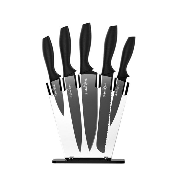 7pcs Kitchen Knife Set Stainless Steel Non-stick With Sharpener Image 3