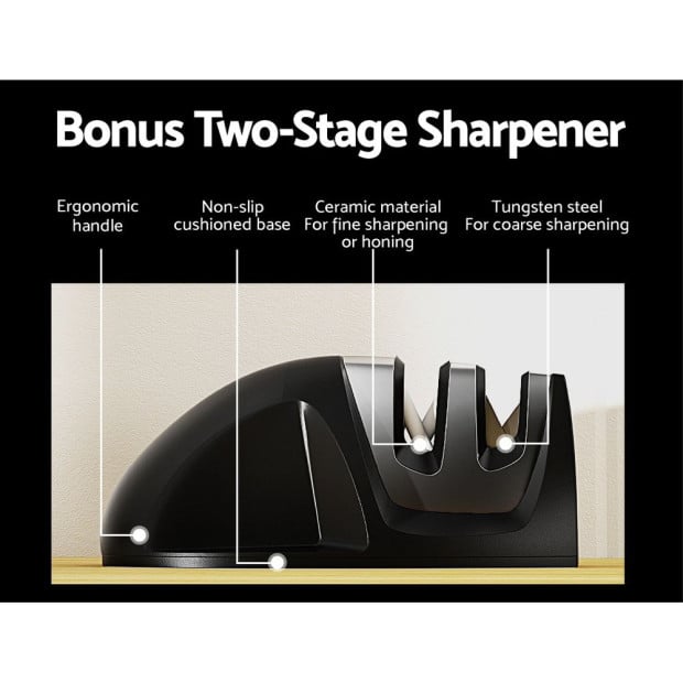 7pcs Kitchen Knife Set Stainless Steel Non-stick With Sharpener Image 7