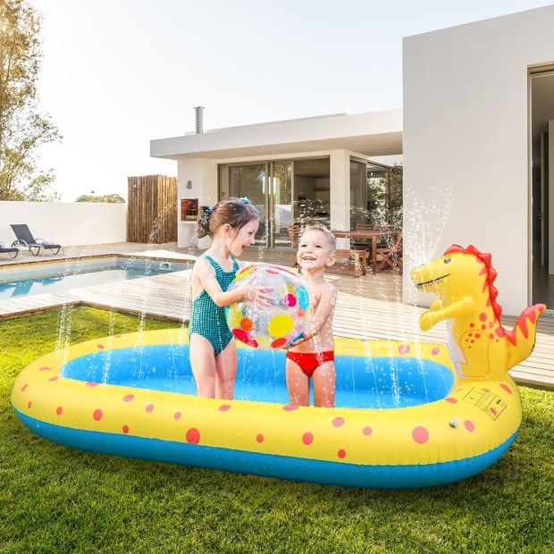Inflatable Pool Water Splash Spray Mat Kids Children Sprinkler Outdoor Image 8