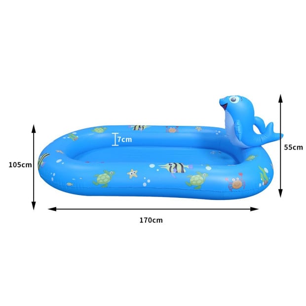 Inflatable Pool Water Splash Spray Mat Kids Children Sprinkler Outdoor Image 3