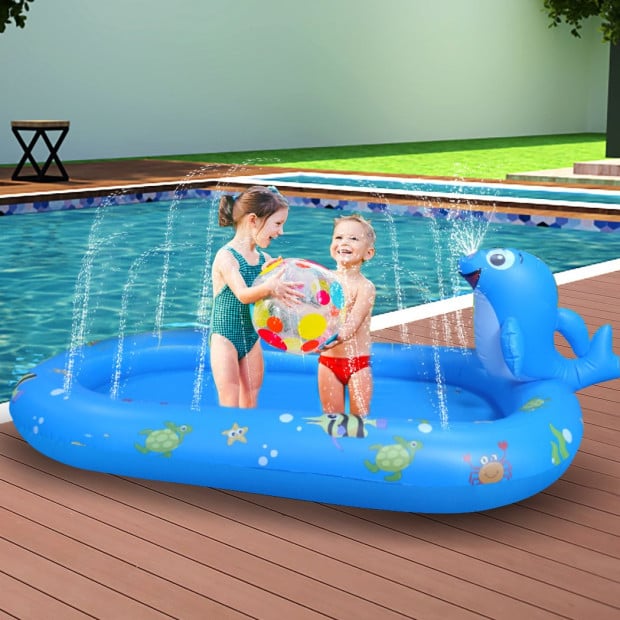Inflatable Pool Water Splash Spray Mat Kids Children Sprinkler Outdoor Image 7
