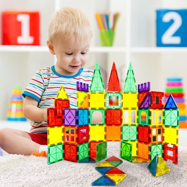 Kids Magnetic Tiles Blocks Building Educational Toy Children Play Image 8