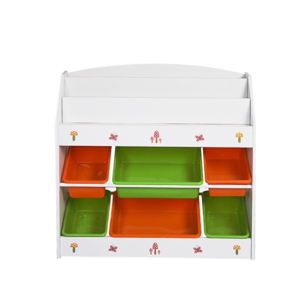 Kids Toy Box Organiser Bookshelf 6 Bins Storage Rack Drawer Image 2