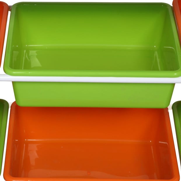 Kids Toy Box Organiser Bookshelf 6 Bins Storage Rack Drawer Image 5