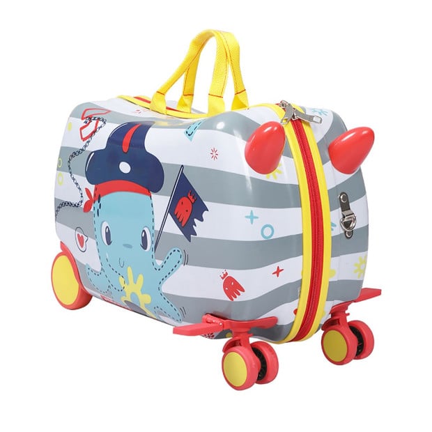 Kids Ride On Suitcase Children Travel Luggage Carry Bag - Octopus Image 2