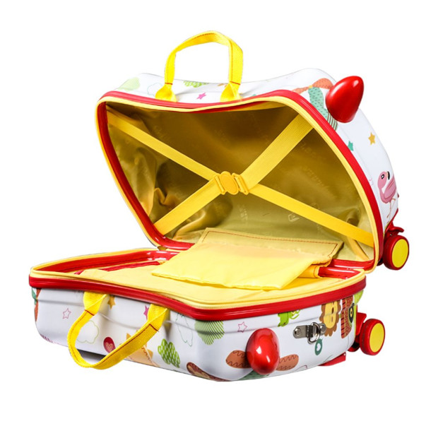 Kids Ride On Suitcase Children Travel Luggage Carry Bag - Zoo Image 4
