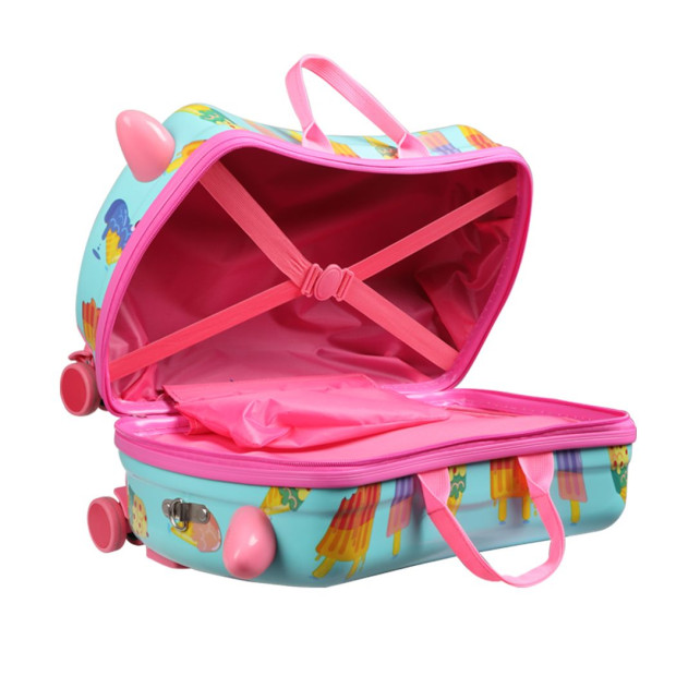 Kids Ride On Suitcase Children Travel Luggage Carry Bag Ice Cream Image 4