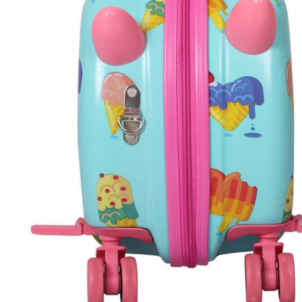 Kids Ride On Suitcase Children Travel Luggage Carry Bag Ice Cream Image 6