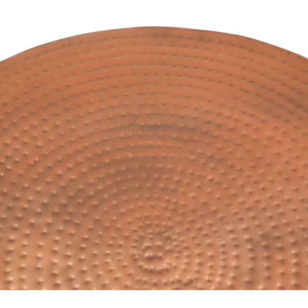 Bronze Look Hammered Coffee Table Round Iron Image 3