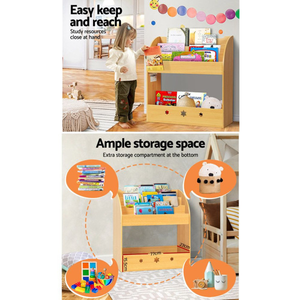 Kids Bookshelf Children Toys Storage Shelf Rack Organiser Bookcase