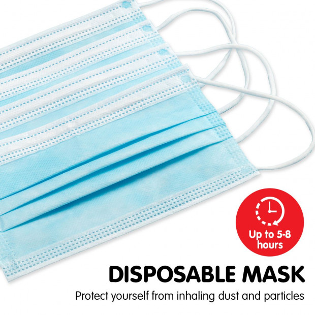 50x Disposable Face Masks Image 3